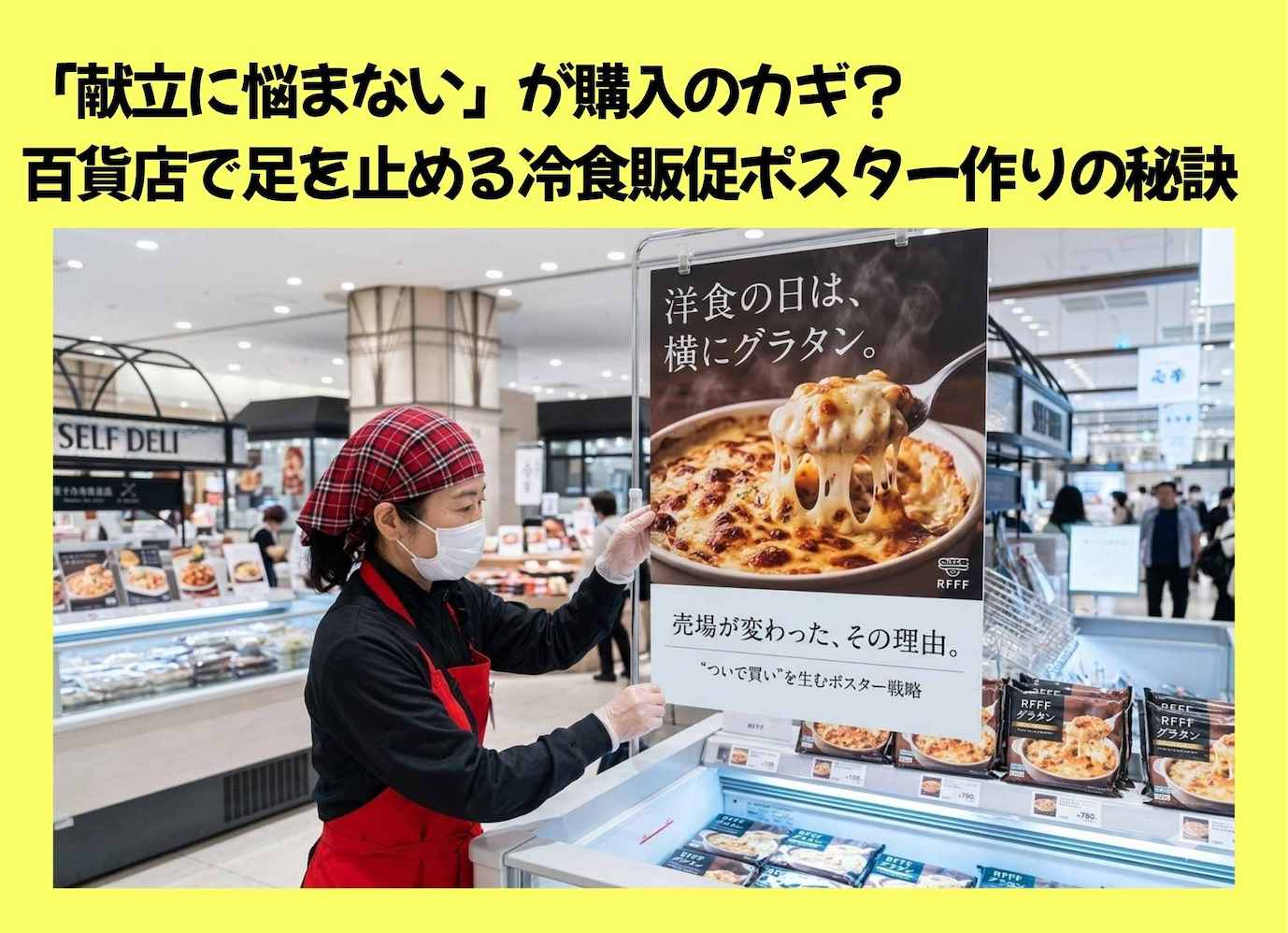 献立に悩まない」が購入のカギ？百貨店で足を止める冷食販促ポスター 